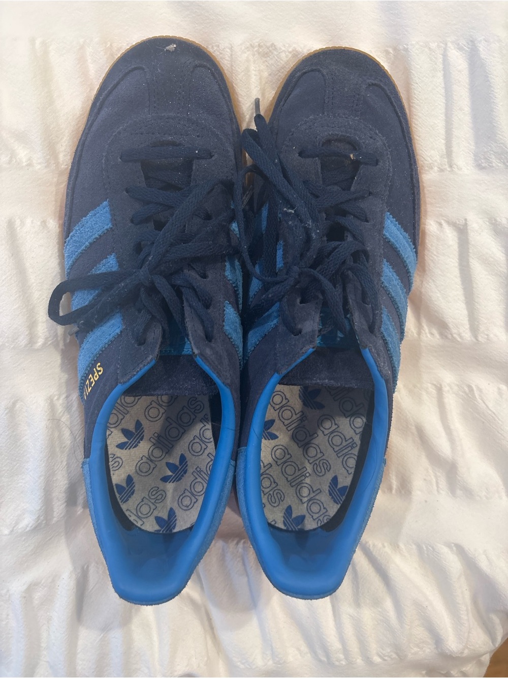 adidas Navy Blue Spezial sneakers with Light Blue Stripes